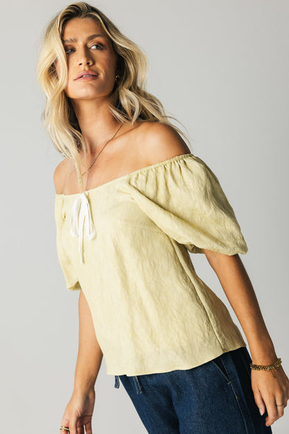 Anora Blouse in Green - FINAL SALE