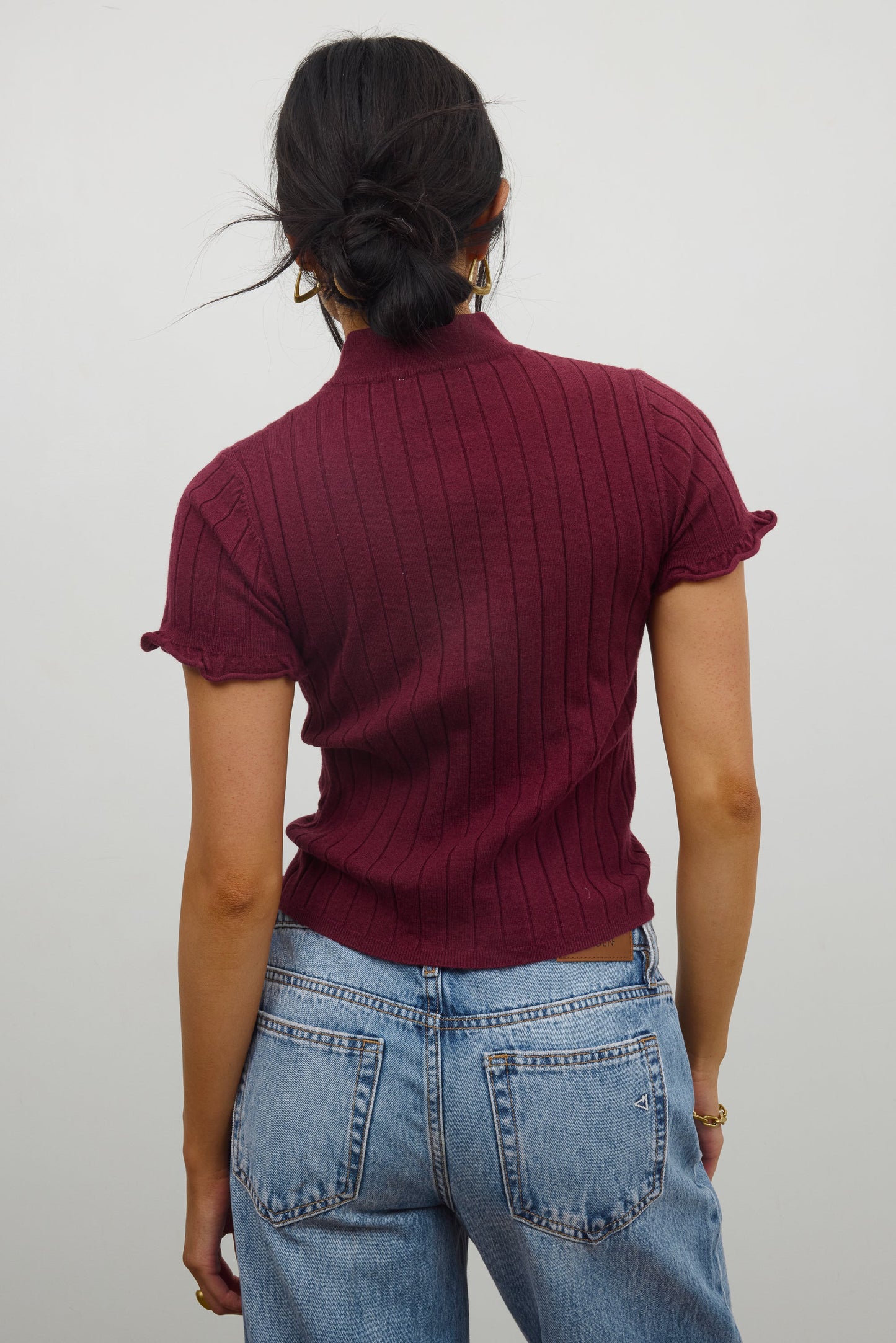 Amara Ribbed Top in Burgundy - FINAL SALE