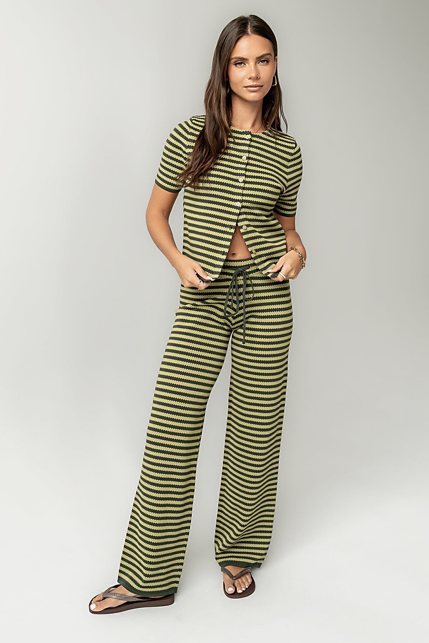 Ireland Striped Top in Green - FINAL SALE