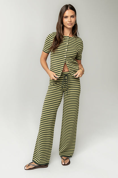 Ireland Striped Top in Green - FINAL SALE