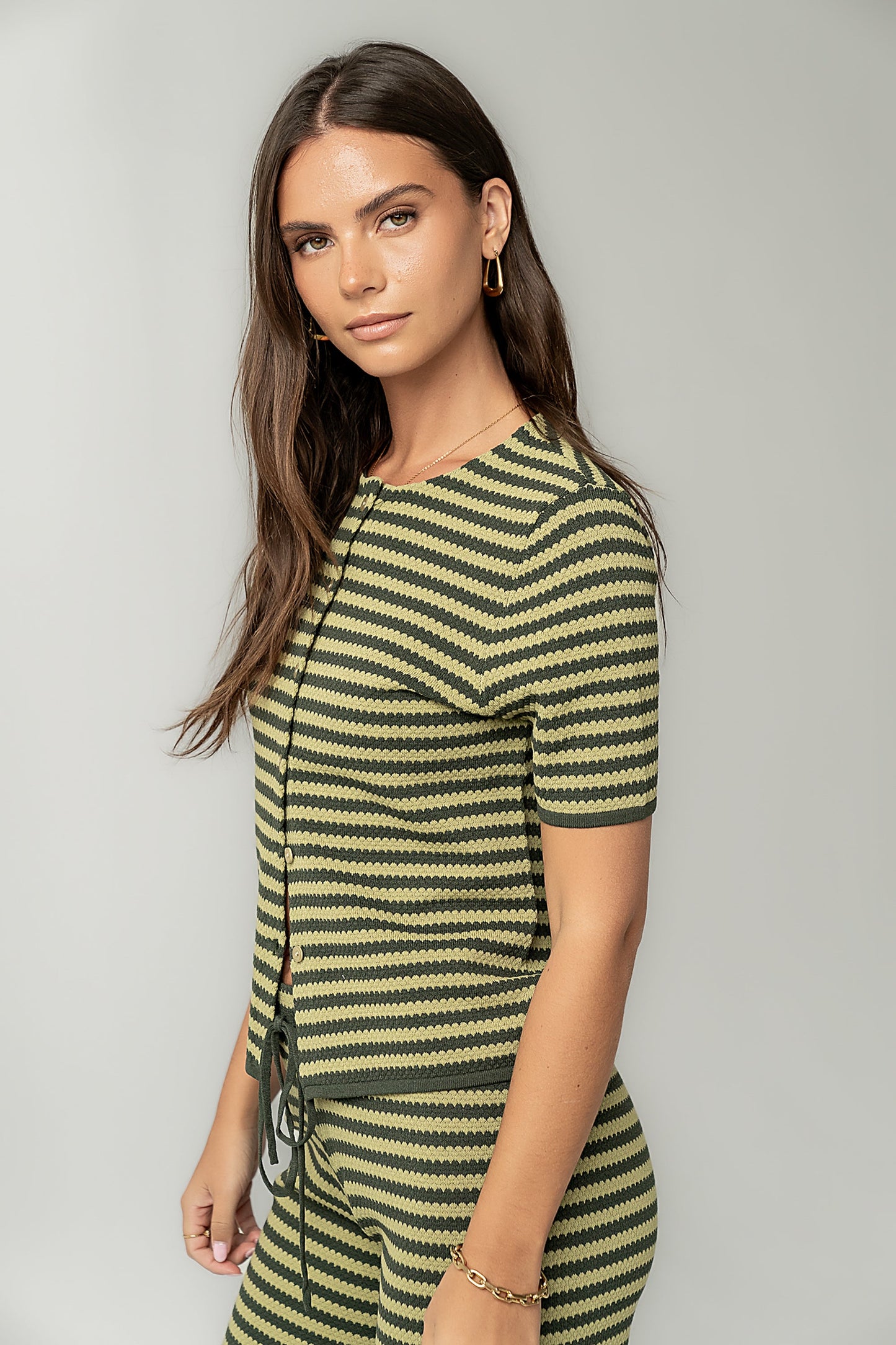 Ireland Striped Top in Green - FINAL SALE