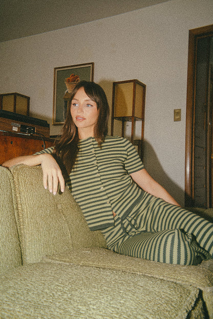 Ireland Striped Top in Green - FINAL SALE