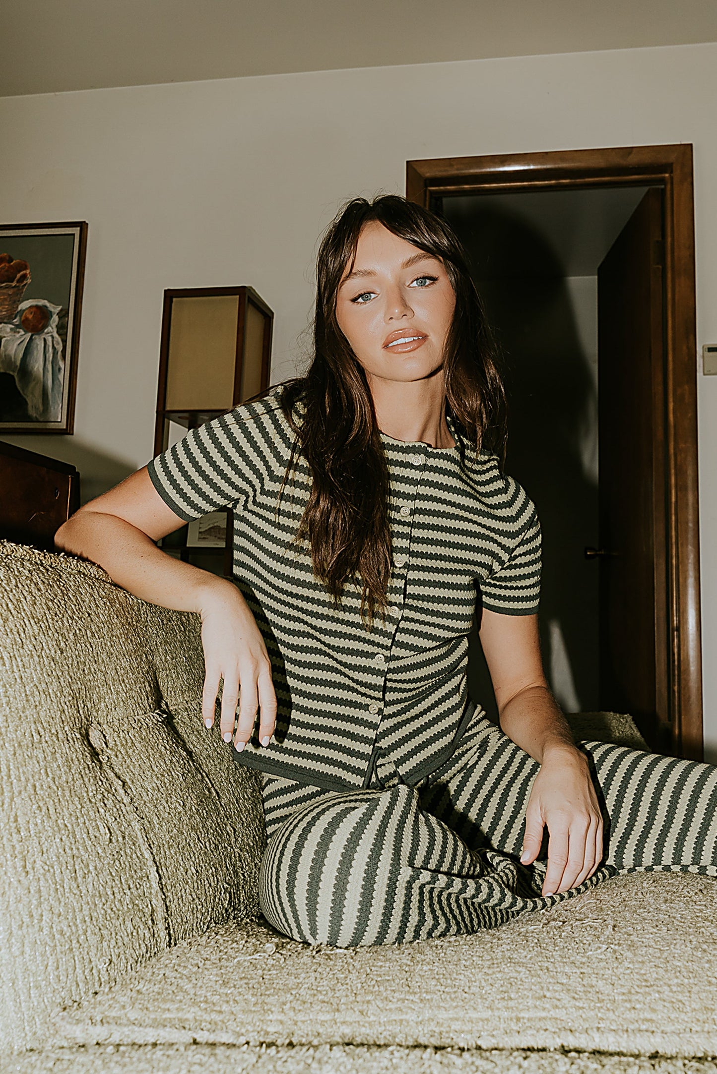Ireland Striped Top in Green - FINAL SALE