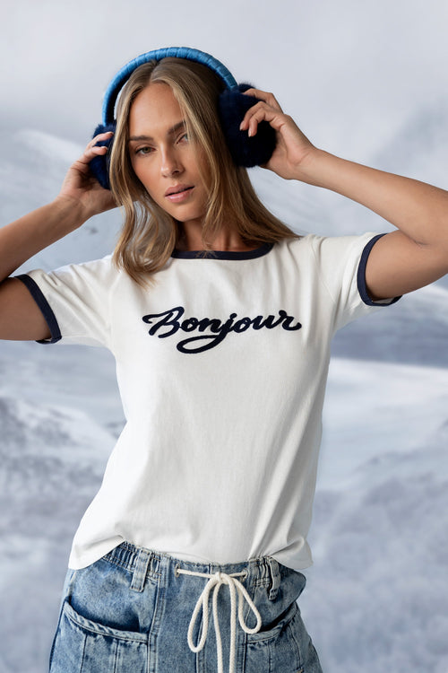 Bonjour Knit Top in Navy - FINAL SALE