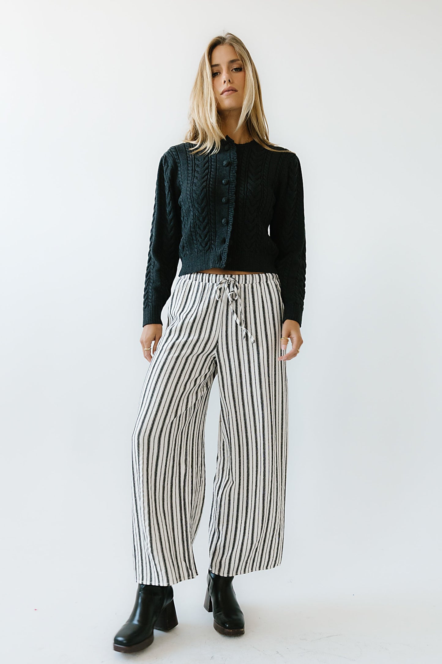 France Knit Cardigan in Charcoal - FINAL SALE