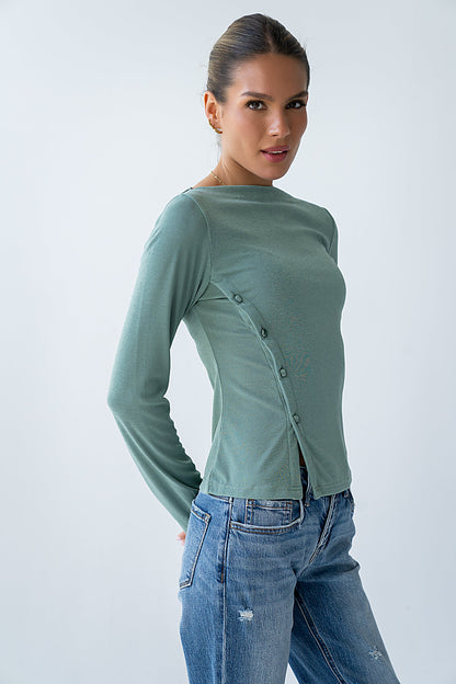 Ariya Asymmetrical Top in Green - FINAL SALE