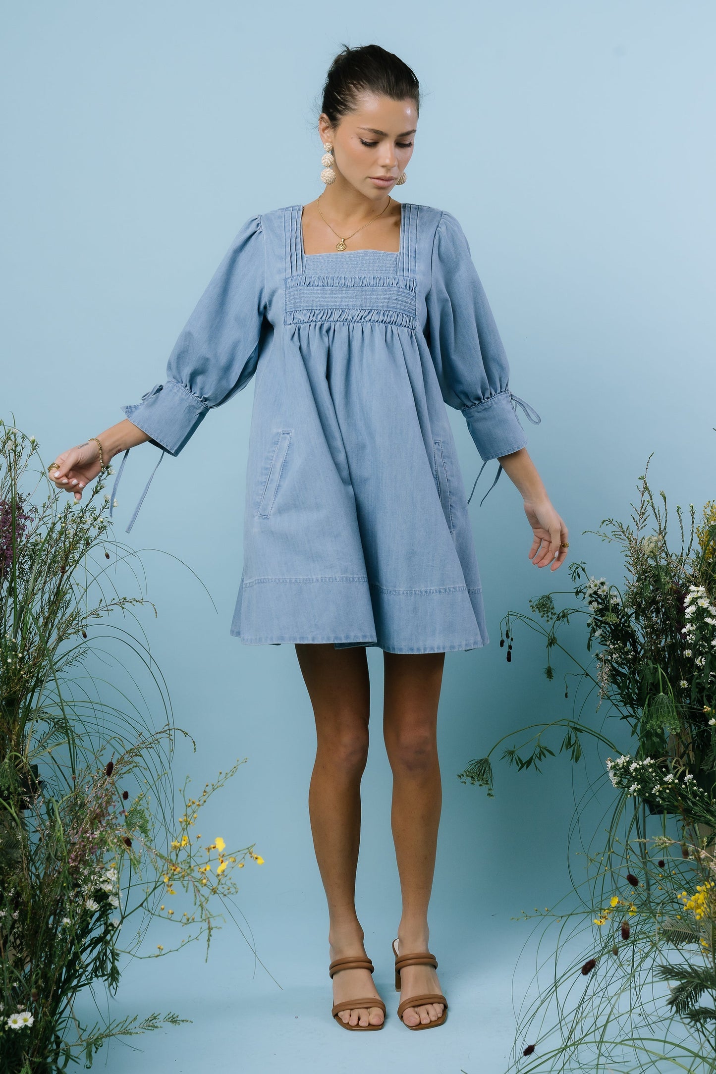 Ginny Denim Baby Doll Dress - FINAL SALE