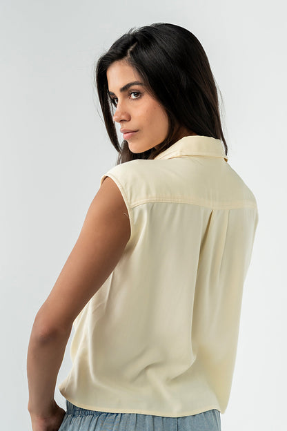 Gianna Button Up in Yellow