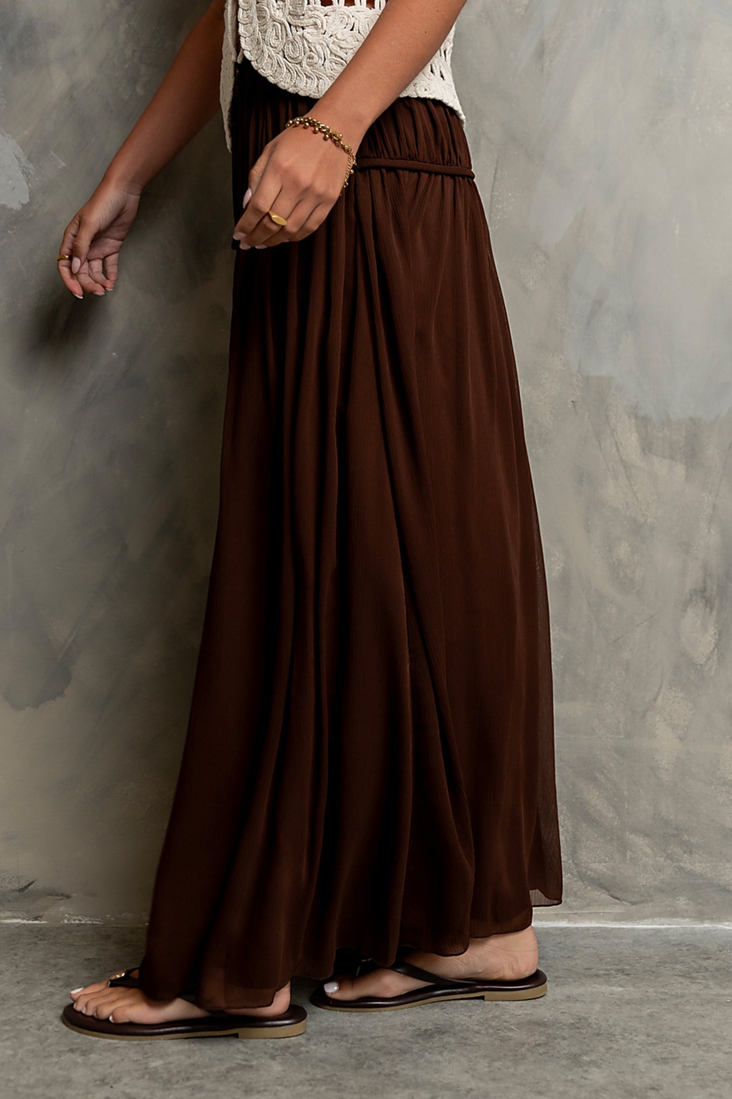 Fallon Maxi Skirt in Brown