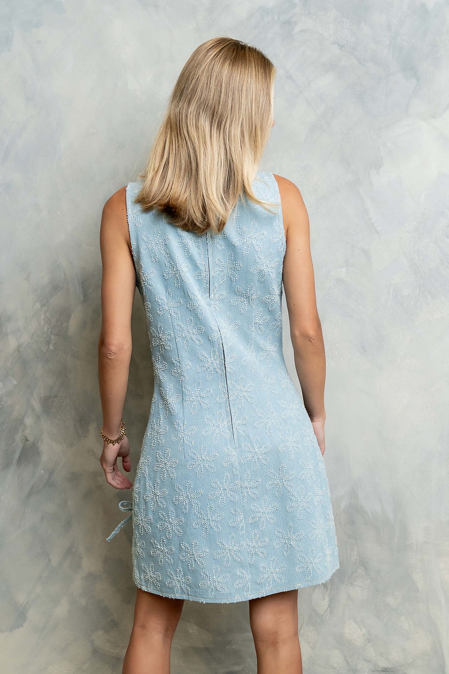 Davie Floral Denim Dress