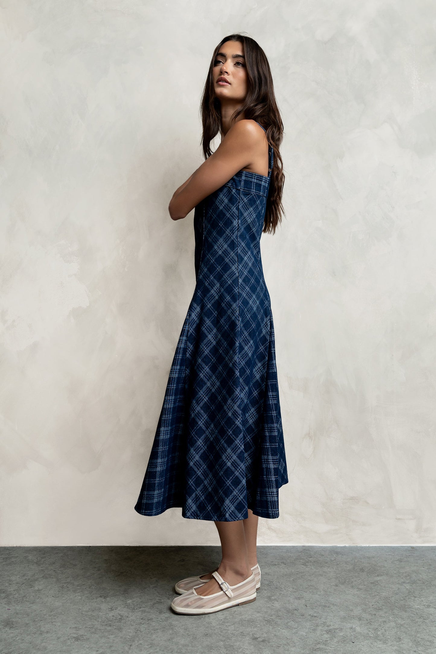 Hayes Plaid Denim Dress