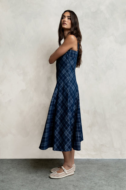Hayes Plaid Denim Dress