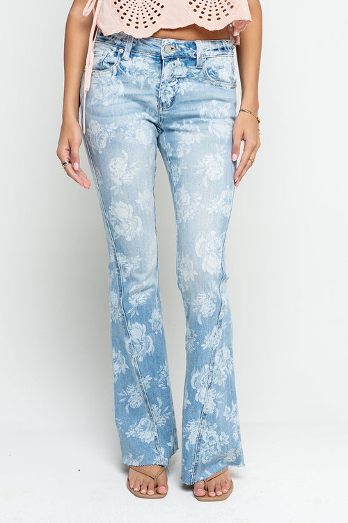 Elodie Floral Flare Jeans