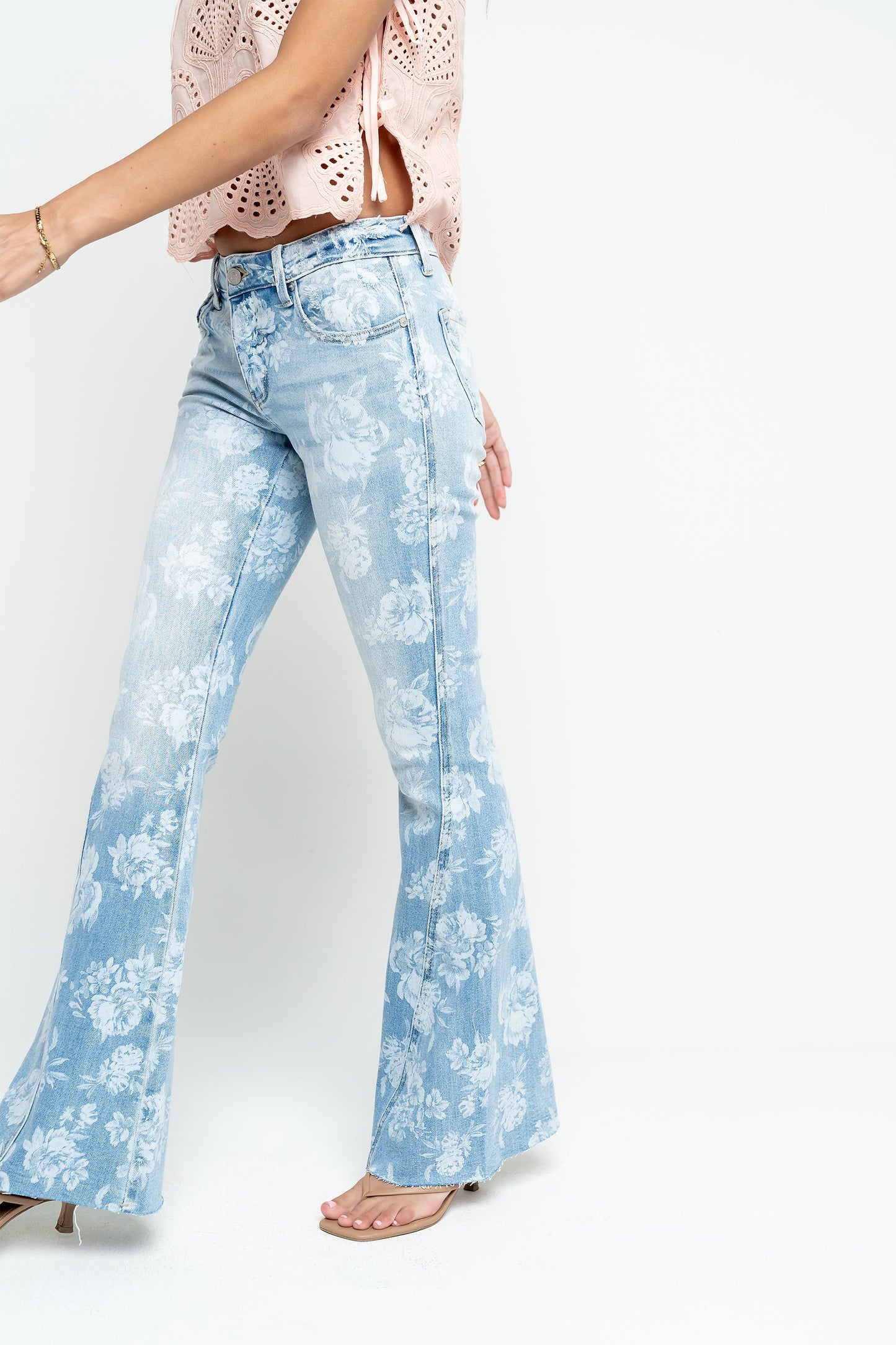 Elodie Floral Flare Jeans