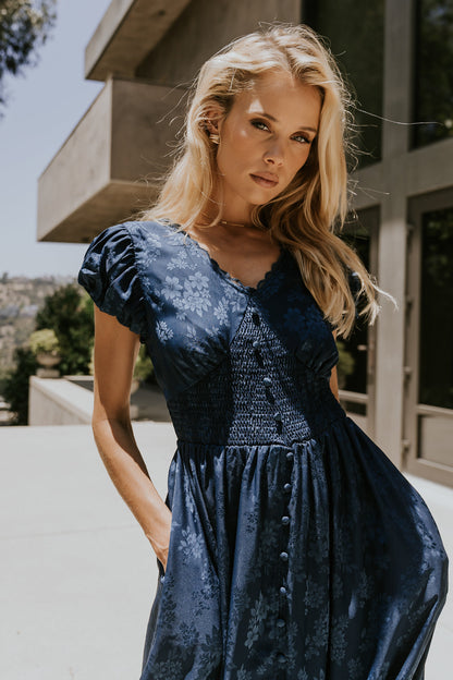 Eliza Maxi Dress in Navy