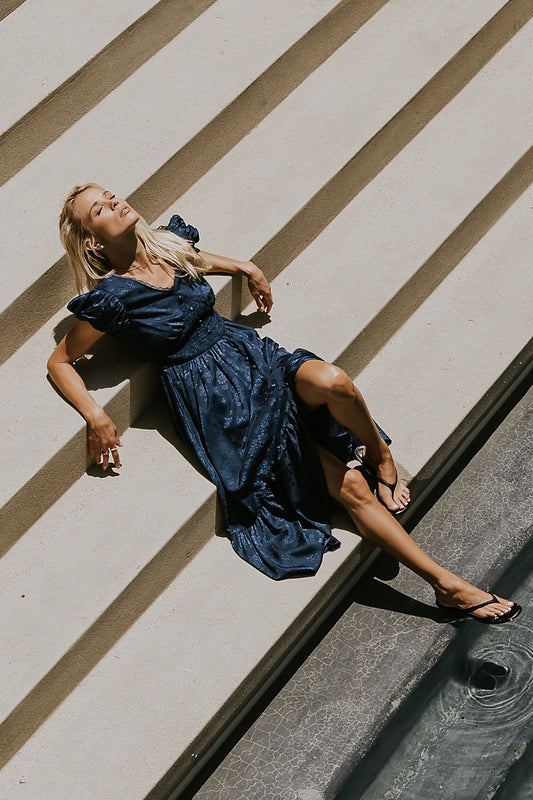 Eliza Maxi Dress in Navy