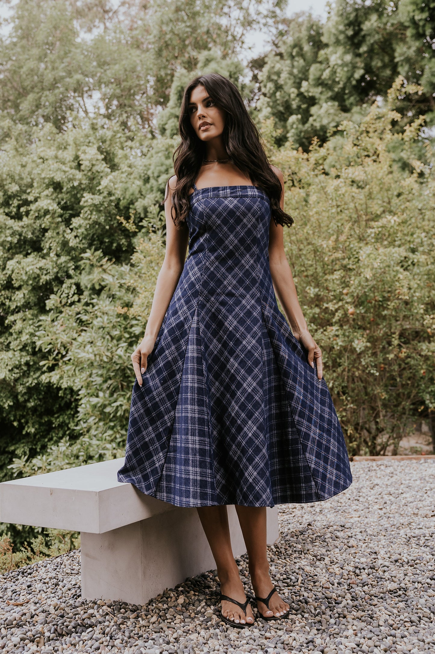 Hayes Plaid Denim Dress
