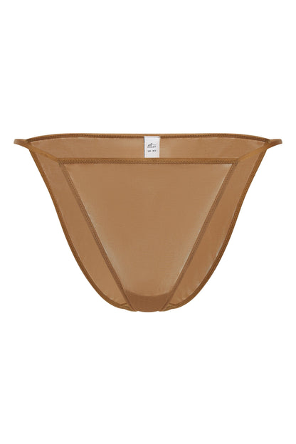 Soft Mesh String Bikini in Almond