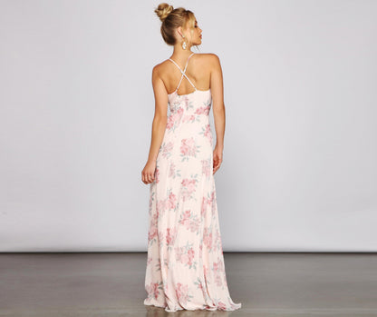 Anna Floral Chiffon A-Line Dress