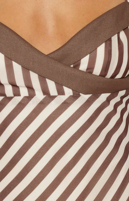 Arti Brown Stripe Scarf Micro Mini Dress - PRE ORDER
