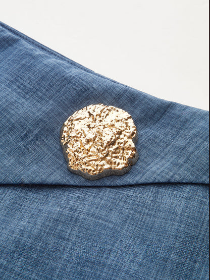 Metal Detail Straight-Leg Pants