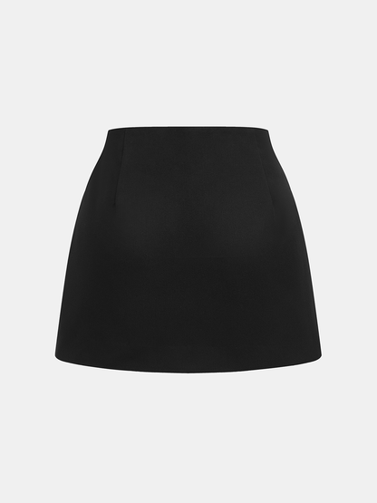 Embellished Strap Detail Mini Skirt