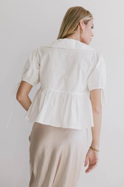 Bea Collared Peplum Blouse - FINAL SALE