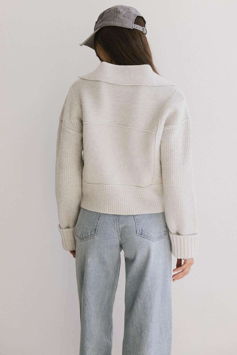 Hallie Zip Up Cardigan in Grey - FINAL SALE