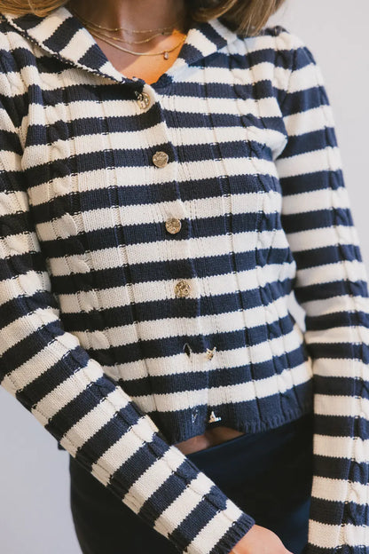 Blakley Cable Knit Sweater in Navy - FINAL SALE