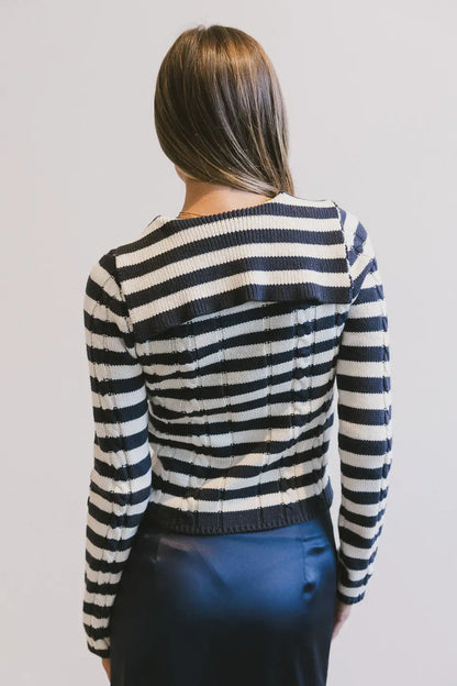 Blakley Cable Knit Sweater in Navy - FINAL SALE