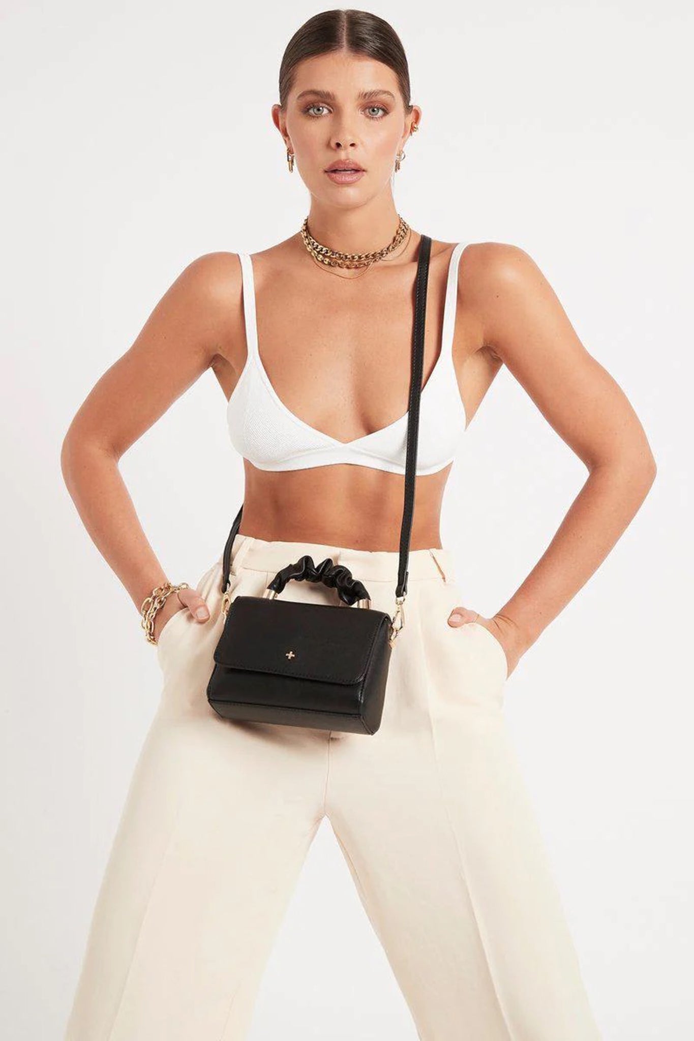 Peta And Jain Kendall Gathered Handbag Black