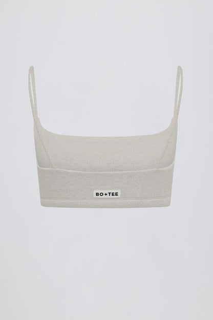 Square-Neck Bralette in Light Grey