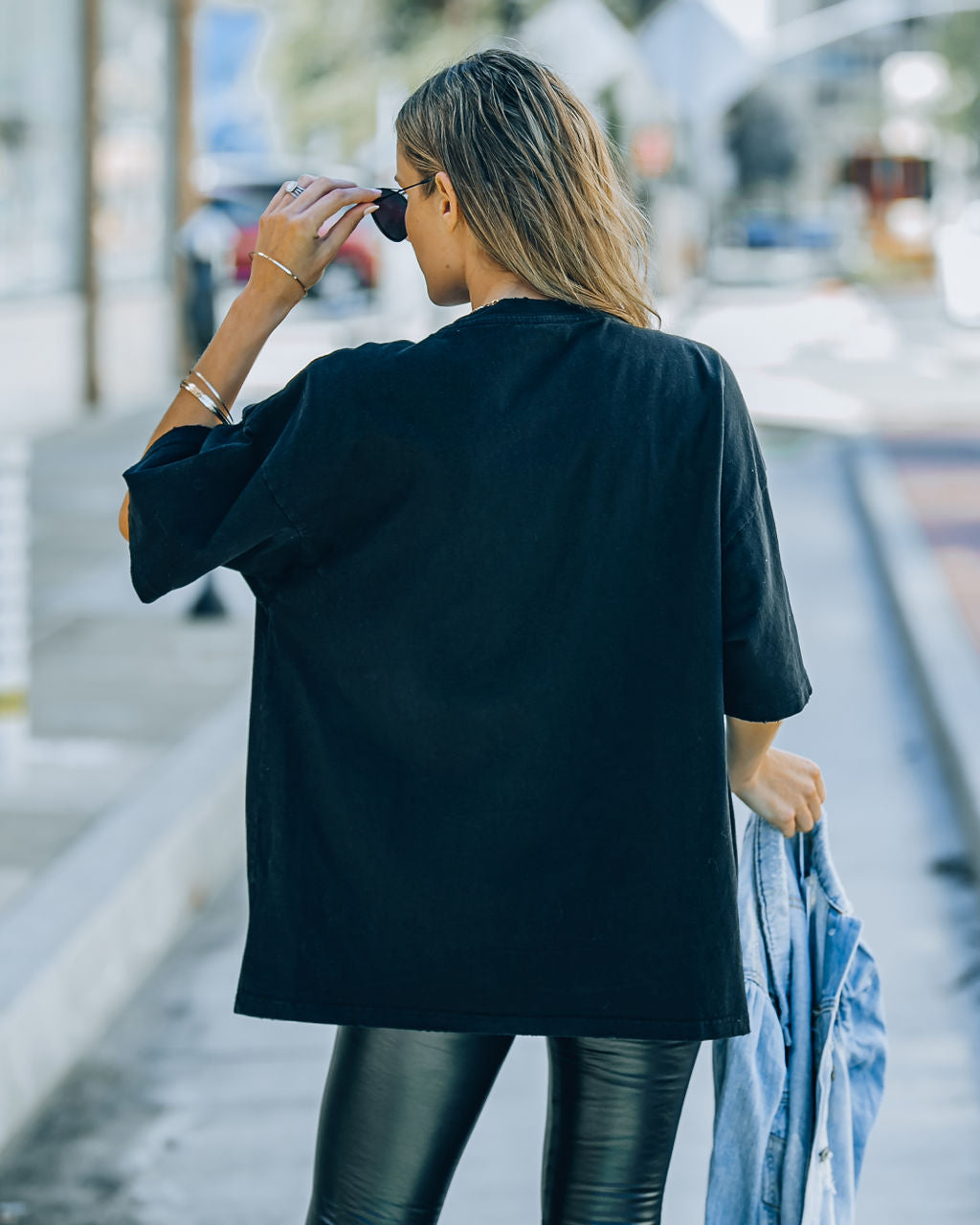 Brandon Cotton Oversized Tee - Black