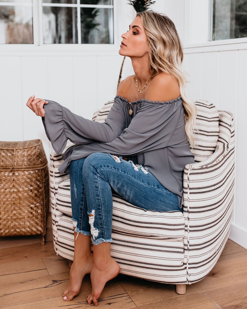 Classic Tale Blouse - Medium Grey