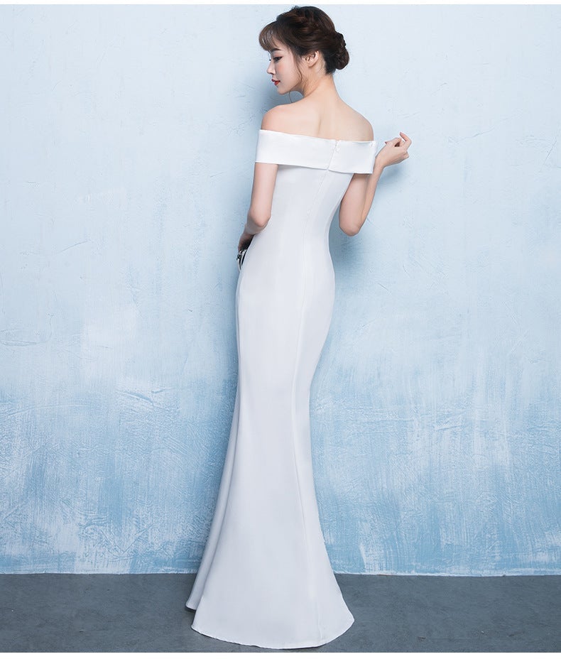 Diva Strapless High Slit Formal Dress