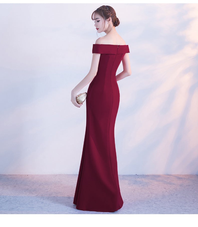 Diva Strapless High Slit Formal Dress