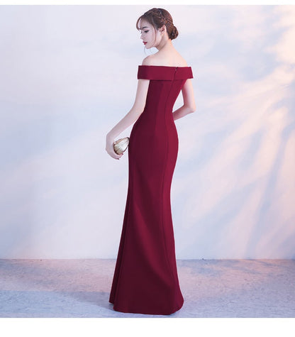 Diva Strapless High Slit Formal Dress