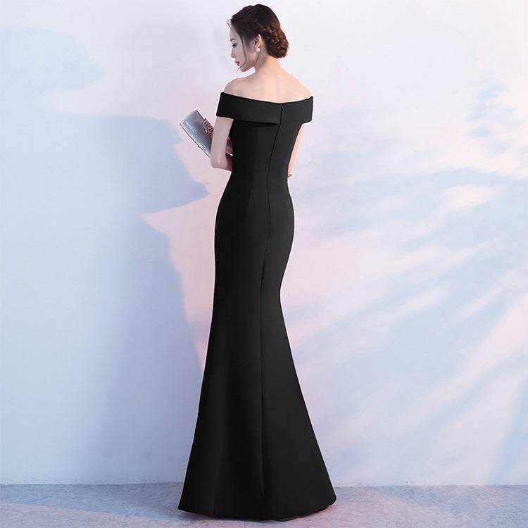 Diva Strapless High Slit Formal Dress