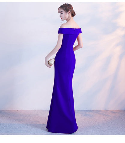 Diva Strapless High Slit Formal Dress