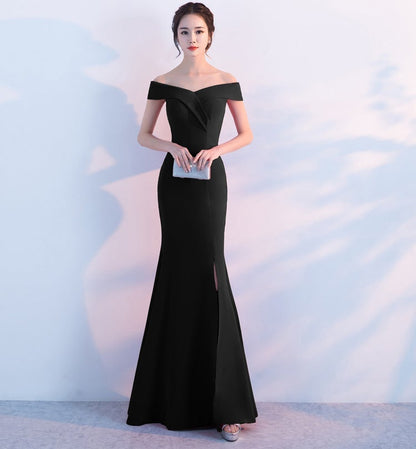 Diva Strapless High Slit Formal Dress