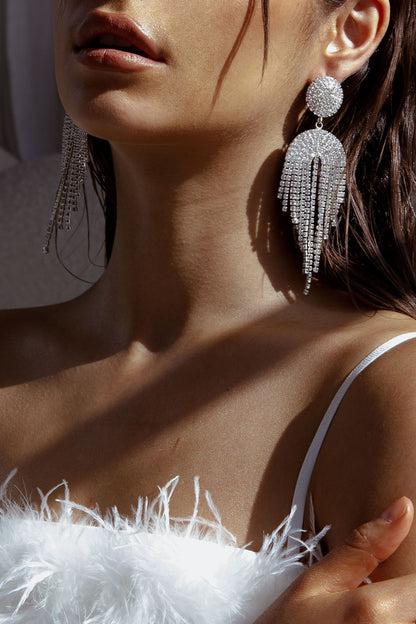 Kiara Circle Cascade Earrings Silver