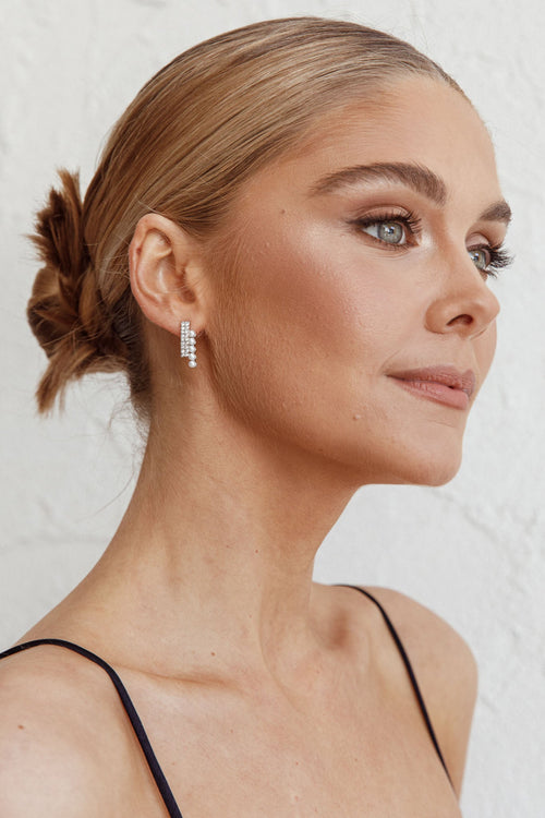 Scorpio Diamante Earrings Silver