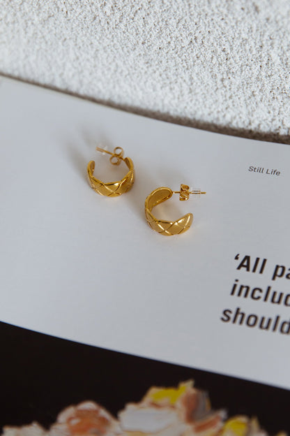 Symphony Woven Open Hoop Earrings Gold