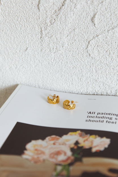 Symphony Woven Open Hoop Earrings Gold