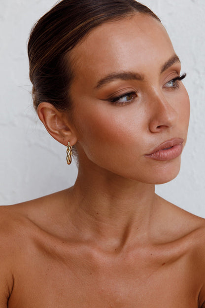 Fate Rope Hoop Earrings Gold