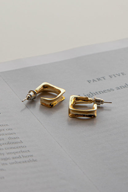 Isis Open Trapeze Hoop Earrings Gold