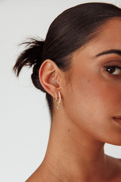 Dawn Double Pierce Illusion Earrings Gold