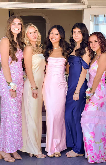 Ella Light Pink Off Shoulder Prom Dress