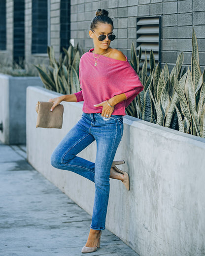Grateful Dolman Knit Top - Wine