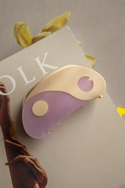 Yin Yang Hair Clip Purple